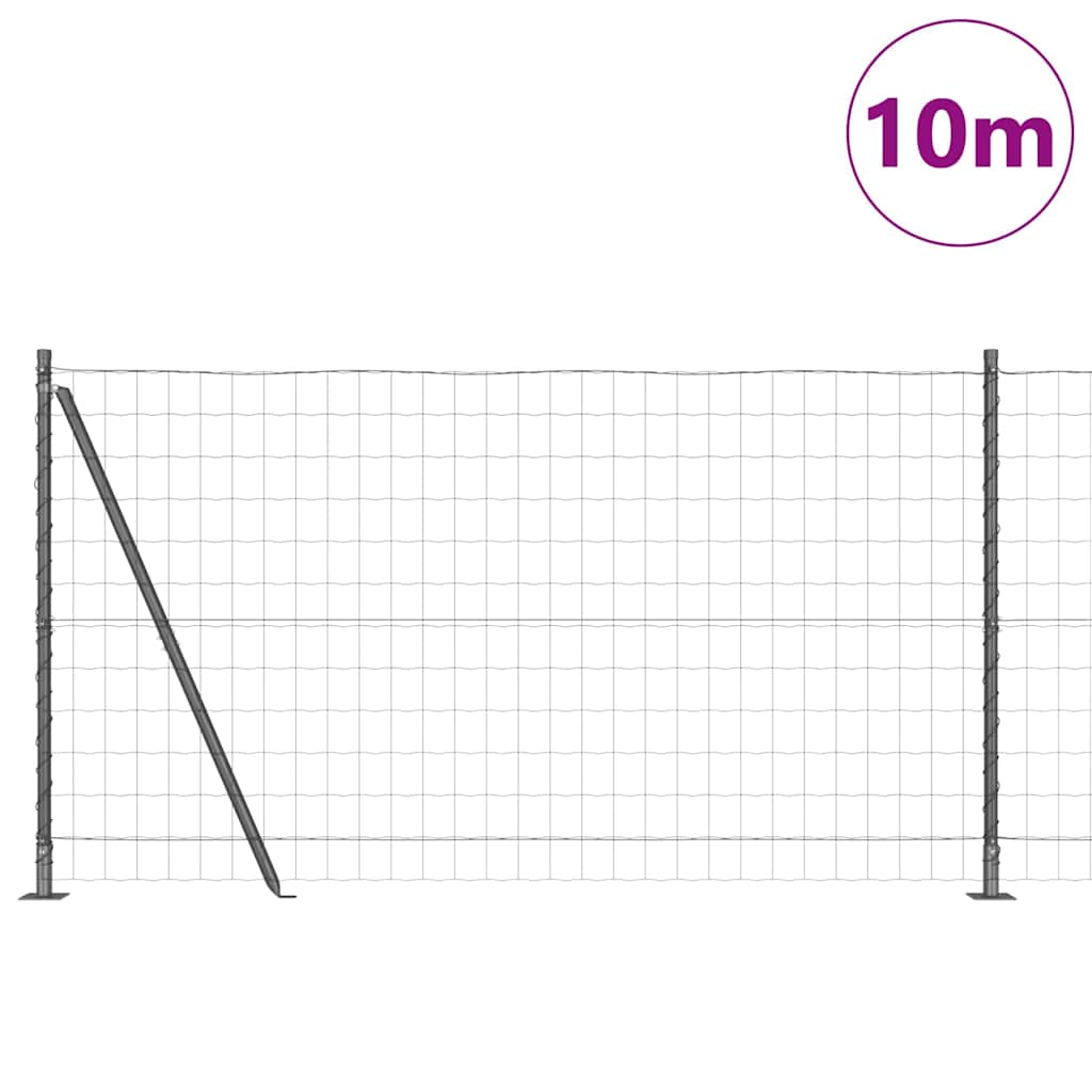Geschweißter Drahtzaun mit Betonfundament 10 x 1,2 m (B x H)