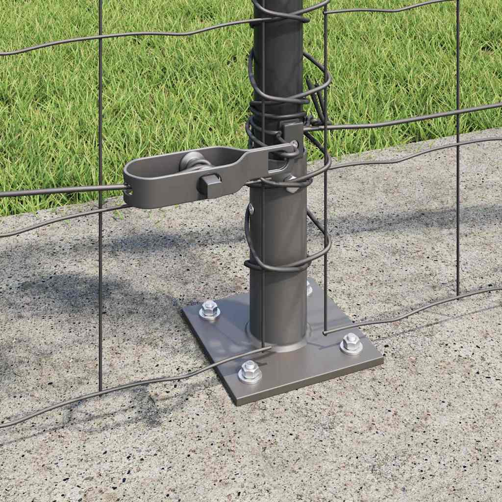 Euro-Zaun mit Betonsockel 25 x 1 m PVC-beschichteter Stahl Grau