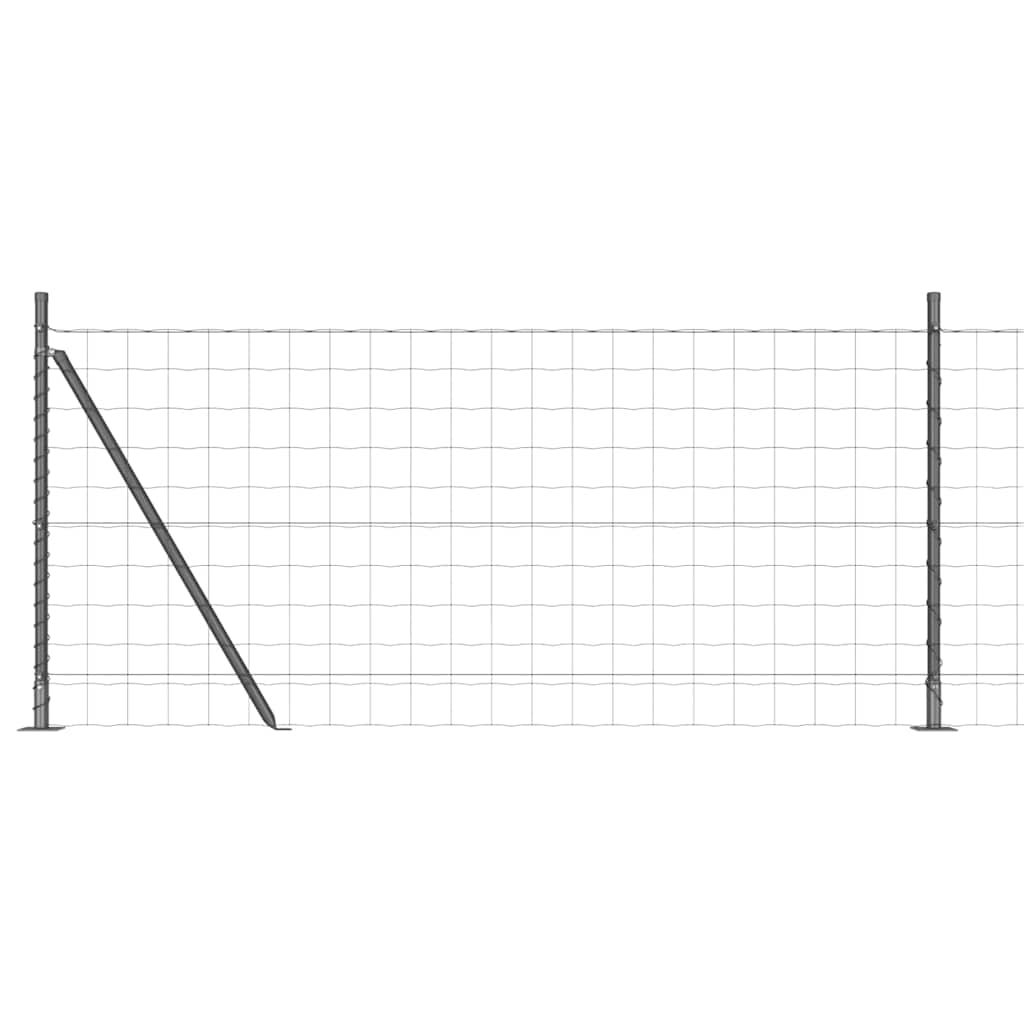 Euro-Zaun mit Betonsockel 25 x 1 m PVC-beschichteter Stahl Grau
