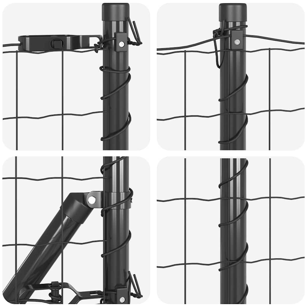 Euro-Zaun mit Betonsockel 50 x 0,4 m PVC-beschichteter Stahl