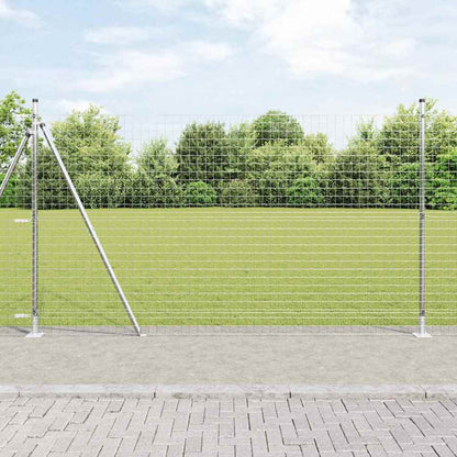 Euro-Zaun mit Betonsockel 10 x 1,6 m Verzinkter Stahl Silber
