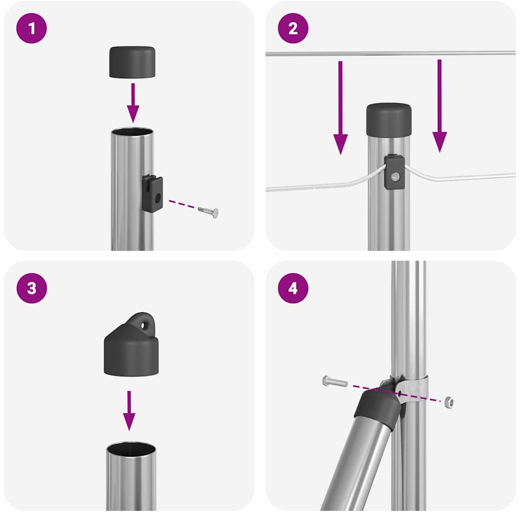 Euro-Zaun mit Betonsockel 10 x 0,6 m Verzinkter Stahl Silber