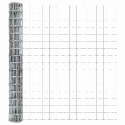 Euro-Zaun mit Betonsockel 10 x 1,5 m Verzinkter Stahl Silber