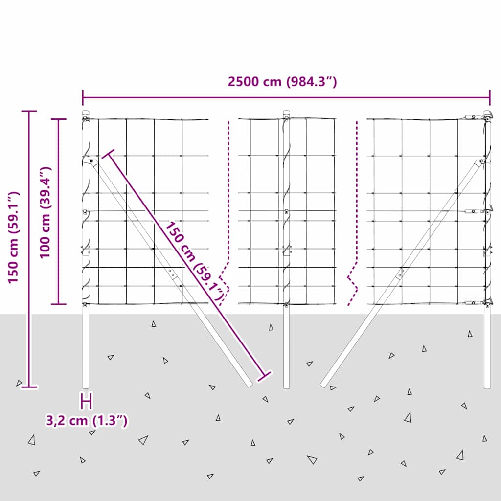 Ground Fix Geschweißter Drahtzaun 25 x 1 m (B x H)