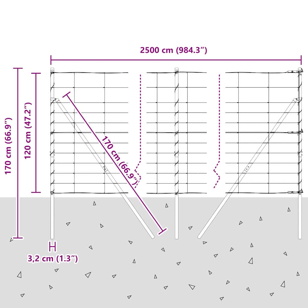 Ground Fix Geschweißter Drahtzaun 25 x 1,2 m (B x H)