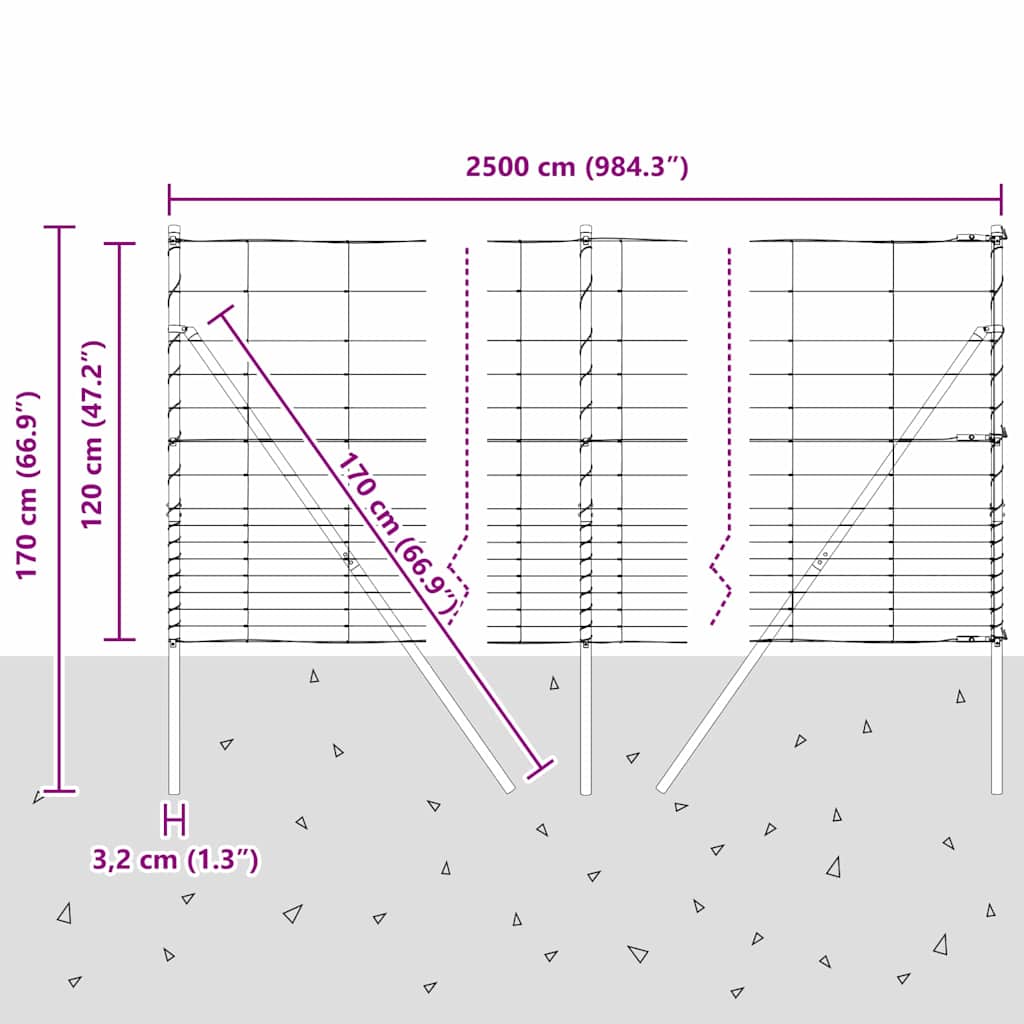 Ground Fix Geschweißter Drahtzaun 25 x 1,2 m (B x H)