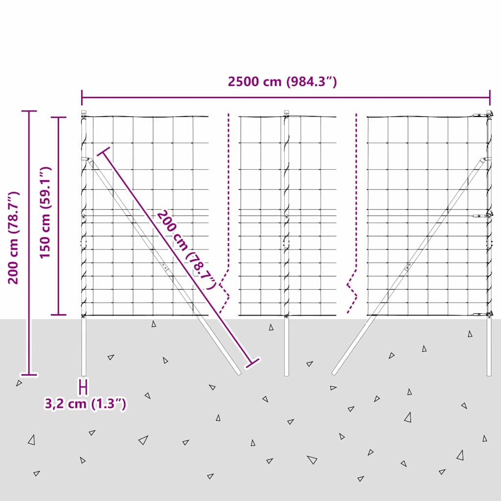 Ground Fix Geschweißter Drahtzaun 25 x 1,5 m (B x H)