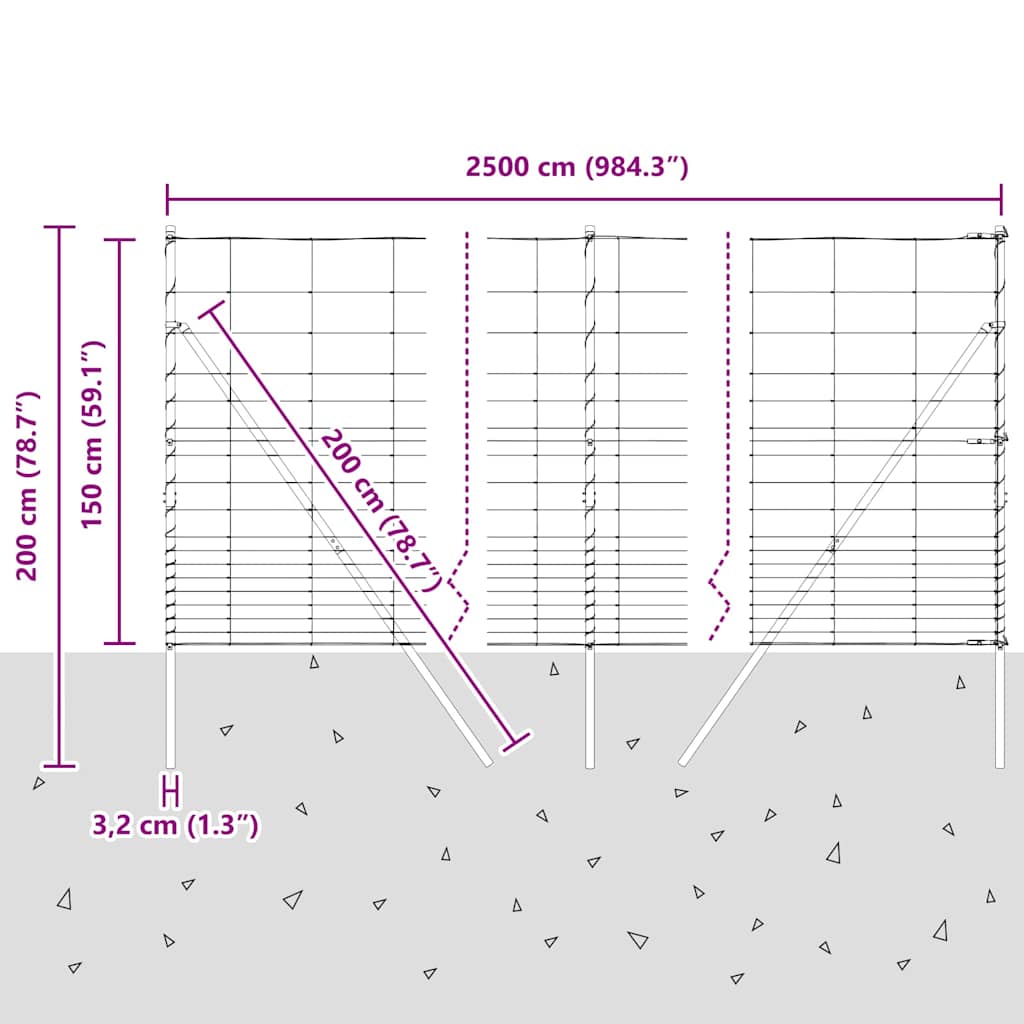 Ground Fix Geschweißter Drahtzaun 25 x 1,5 m (B x H)