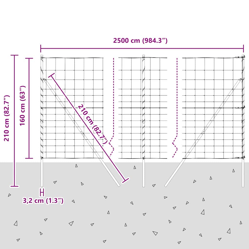 Ground Fix Geschweißter Drahtzaun 25 x 1,6 m (B x H)