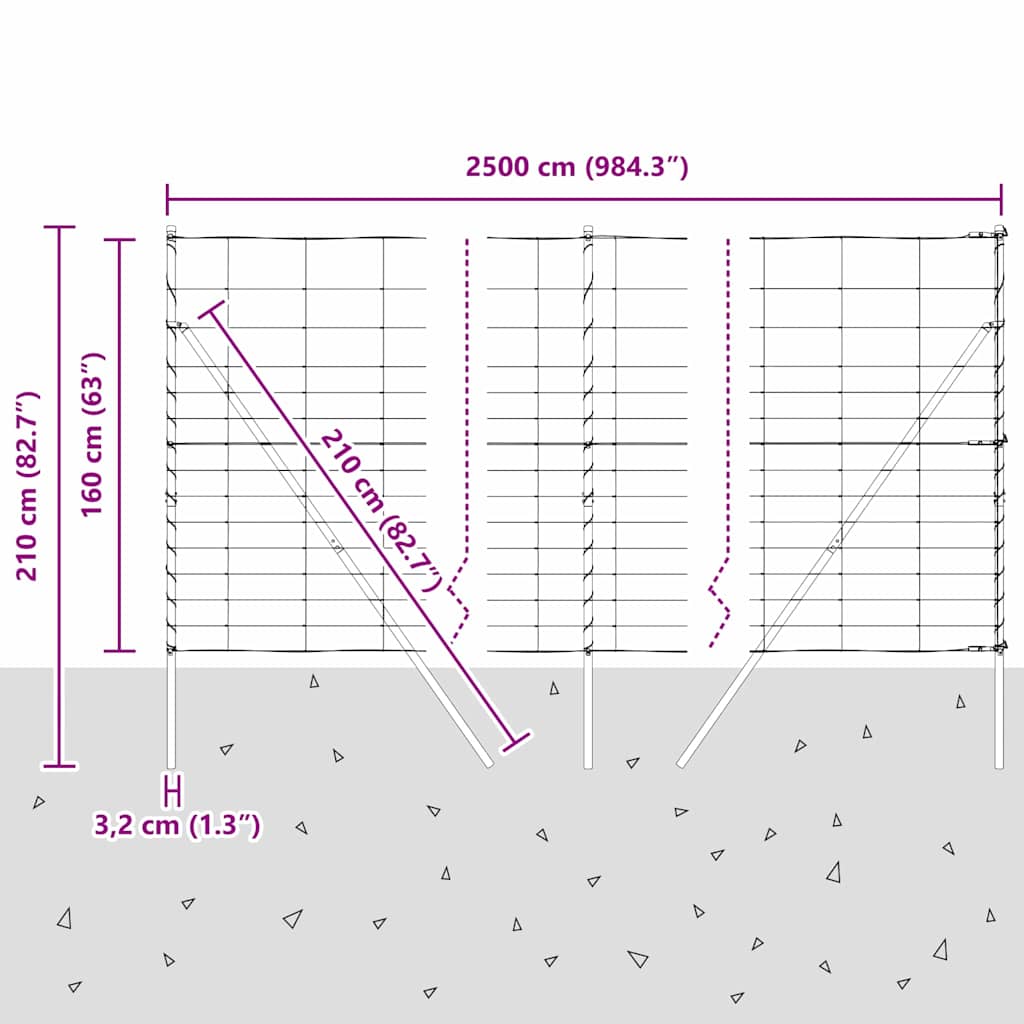 Ground Fix Geschweißter Drahtzaun 25 x 1,6 m (B x H)