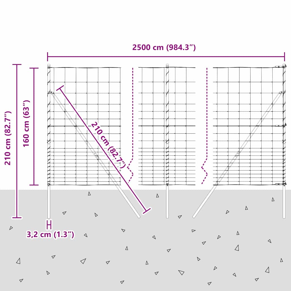 Ground Fix Geschweißter Drahtzaun 25 x 1,6 m (B x H)
