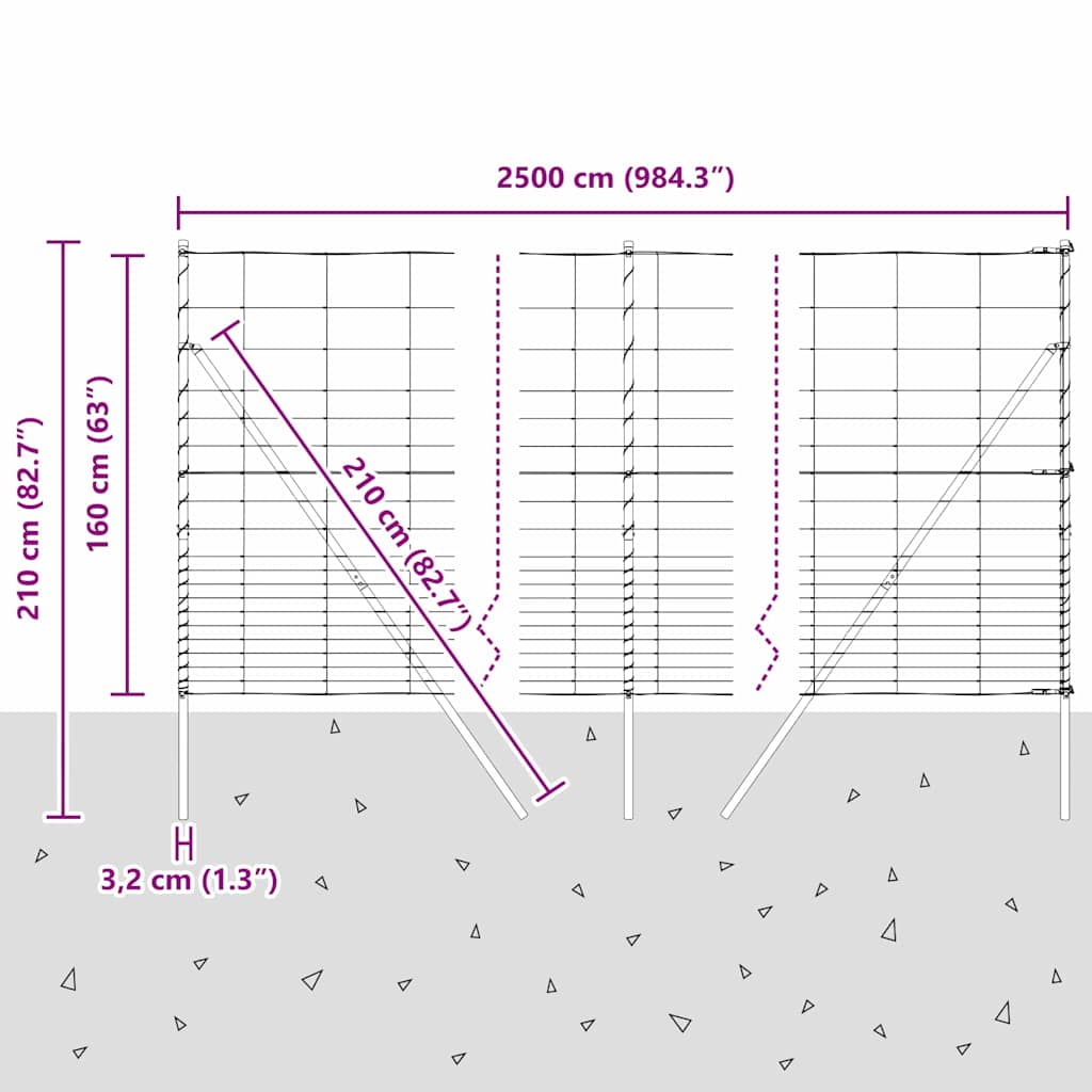 Ground Fix Geschweißter Drahtzaun 25 x 1,6 m (B x H)