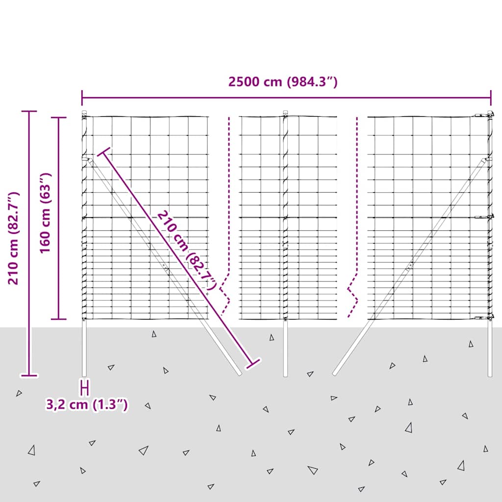 Ground Fix Geschweißter Drahtzaun 25 x 1,6 m (B x H)