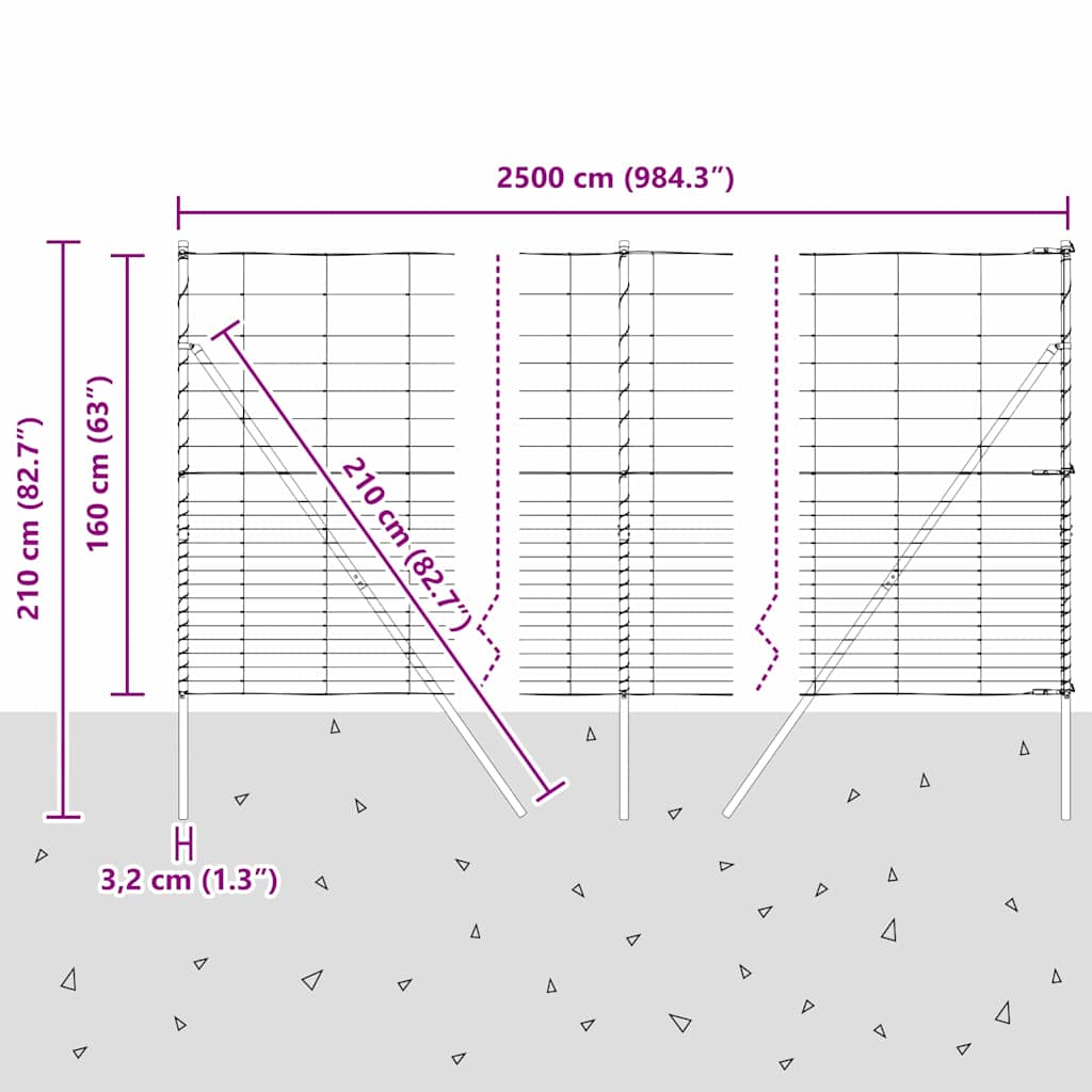 Ground Fix Geschweißter Drahtzaun 25 x 1,6 m (B x H)
