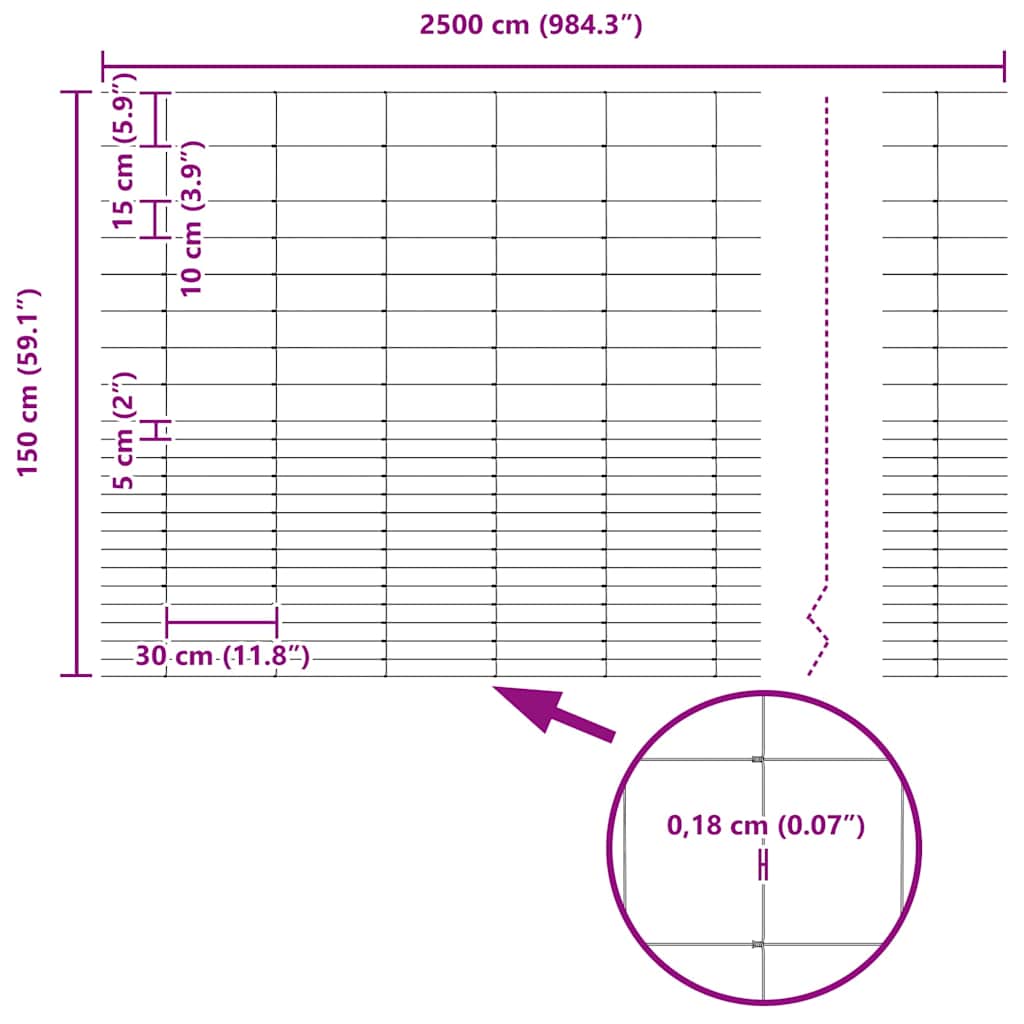 Ground Fix Geschweißter Drahtzaun 25 x 1,6 m (B x H)