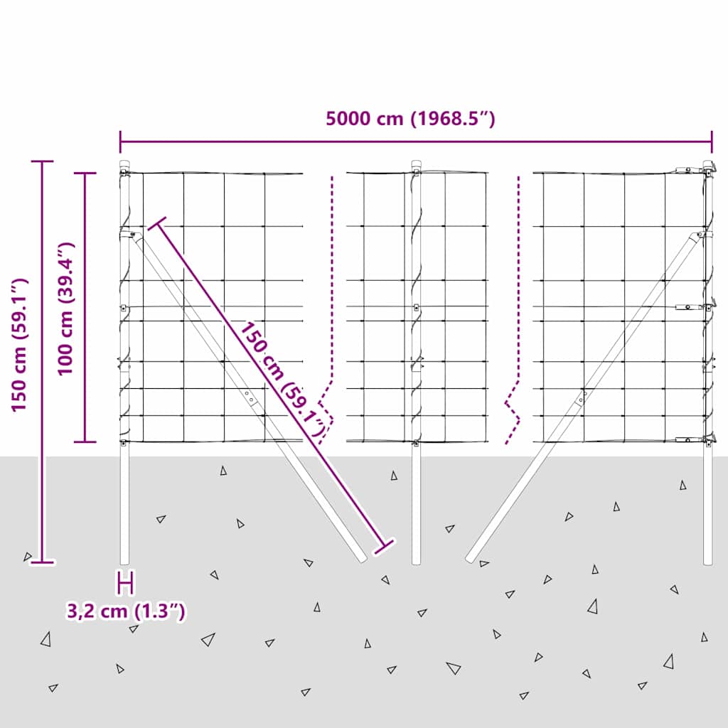 Ground Fix Geschweißter Drahtzaun 50 x 1 m (B x H)