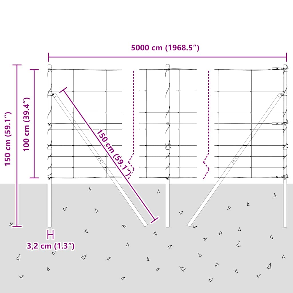 Ground Fix Geschweißter Drahtzaun 50 x 1 m (B x H)