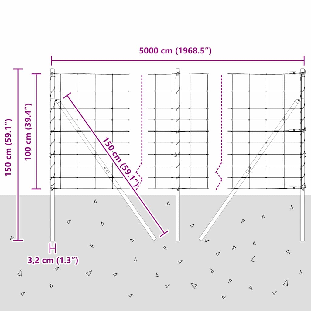 Ground Fix Geschweißter Drahtzaun 50 x 1 m Verzinkter Stahl