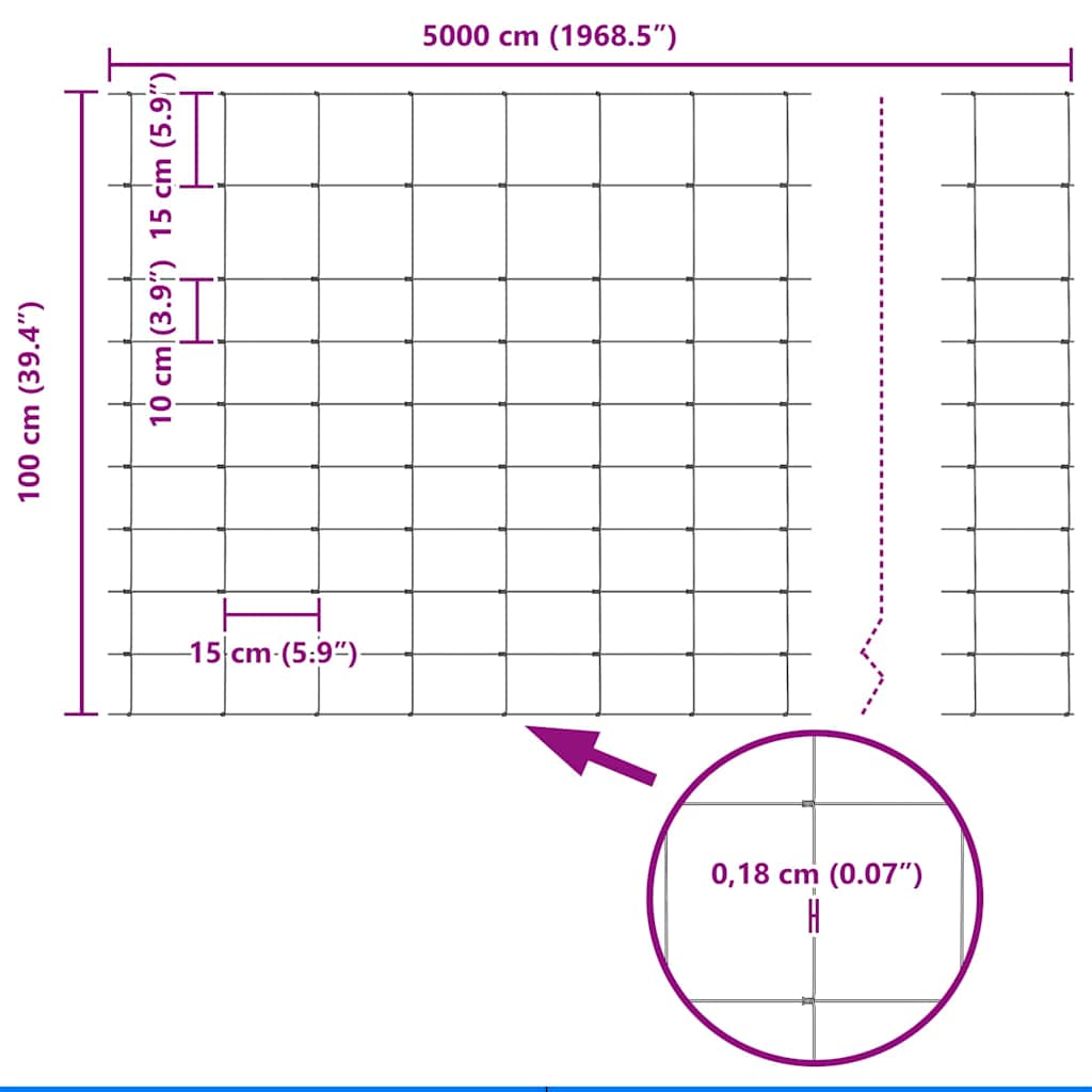 Ground Fix Geschweißter Drahtzaun 50 x 1 m Verzinkter Stahl