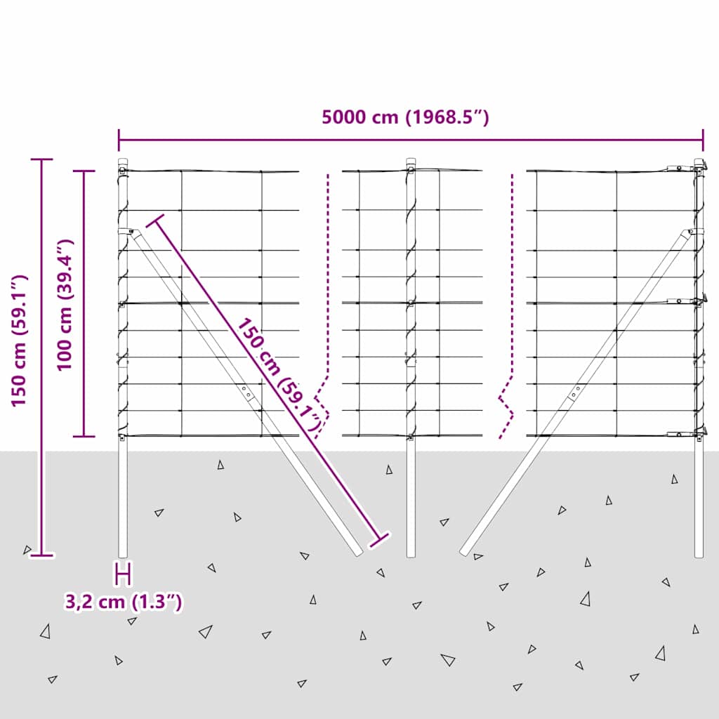 Ground Fix Geschweißter Drahtzaun 50 x 1 m (B x H)