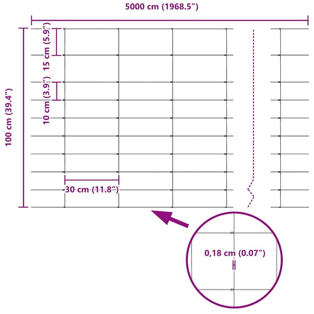 Ground Fix Geschweißter Drahtzaun 50 x 1 m (B x H)