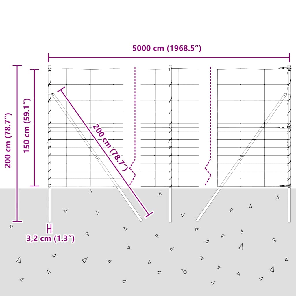 Ground Fix Geschweißter Drahtzaun 50 x 1,5 m (B x H)