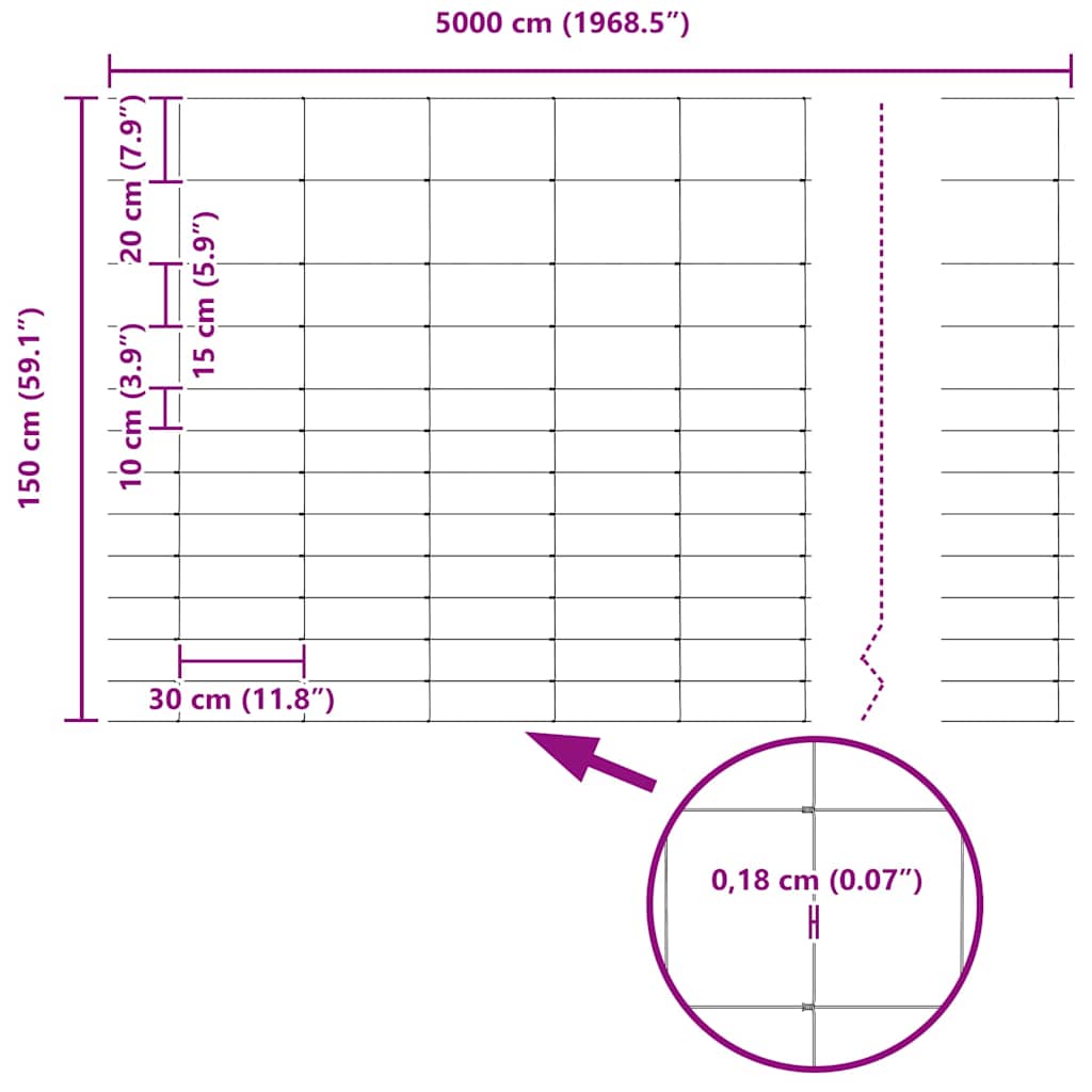 Ground Fix Geschweißter Drahtzaun 50 x 1,5 m (B x H)
