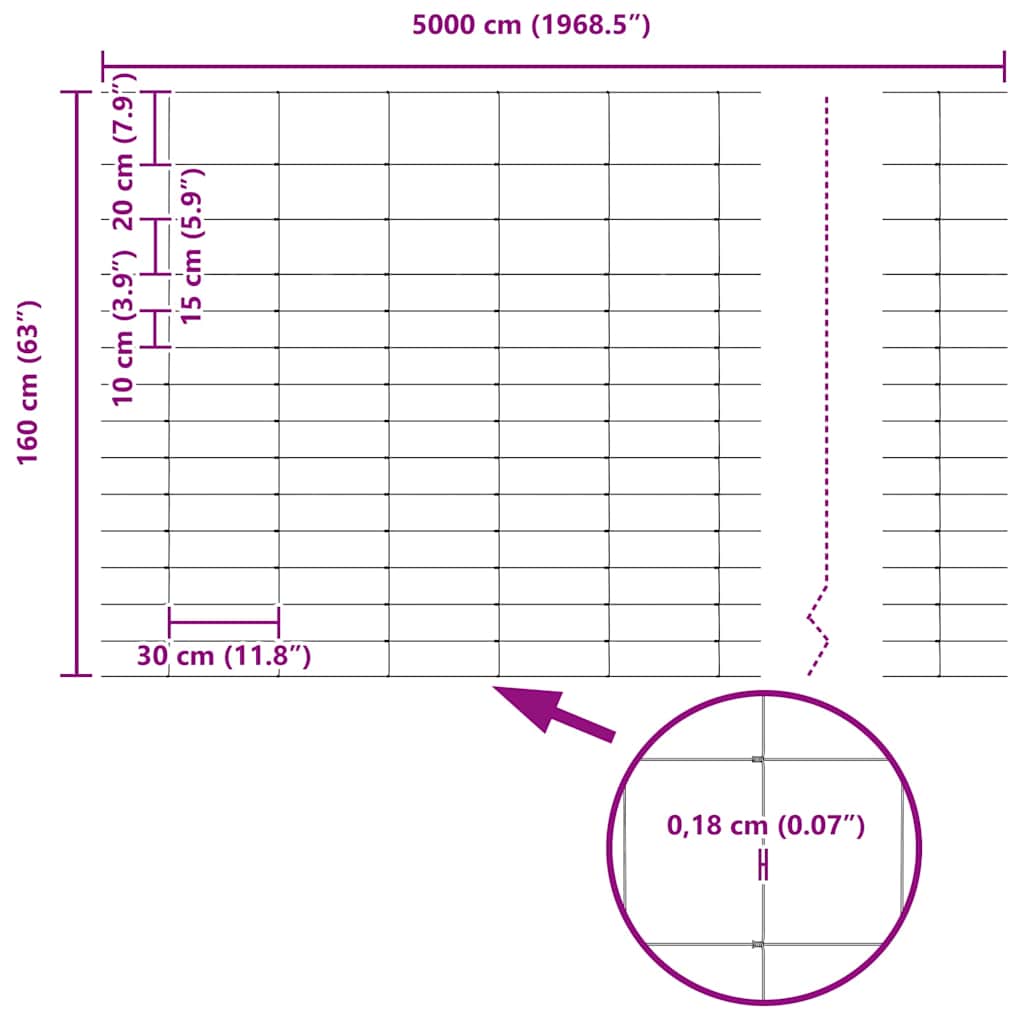 Ground Fix Geschweißter Drahtzaun 50 x 1,6 m (B x H)
