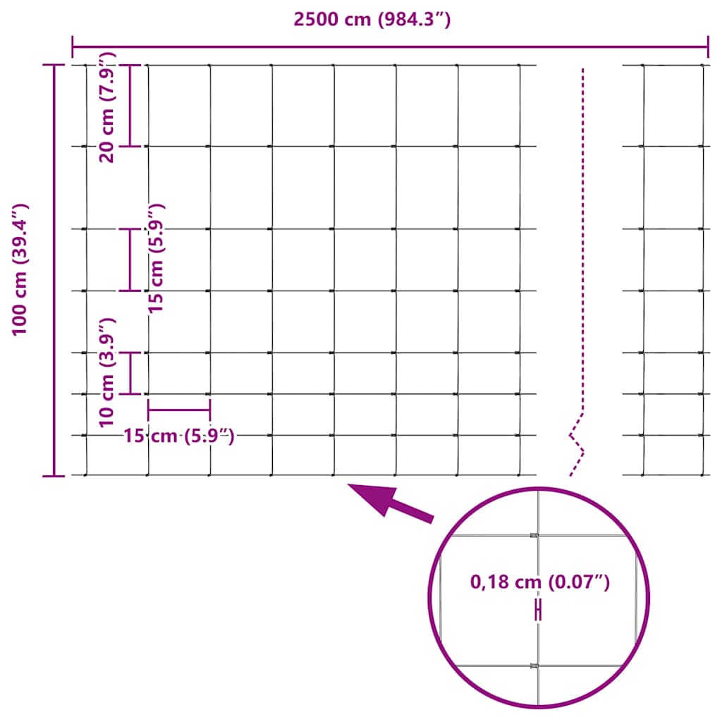 Schweißdrahtzaun mit Spikes 25 x 1 m (B x H)