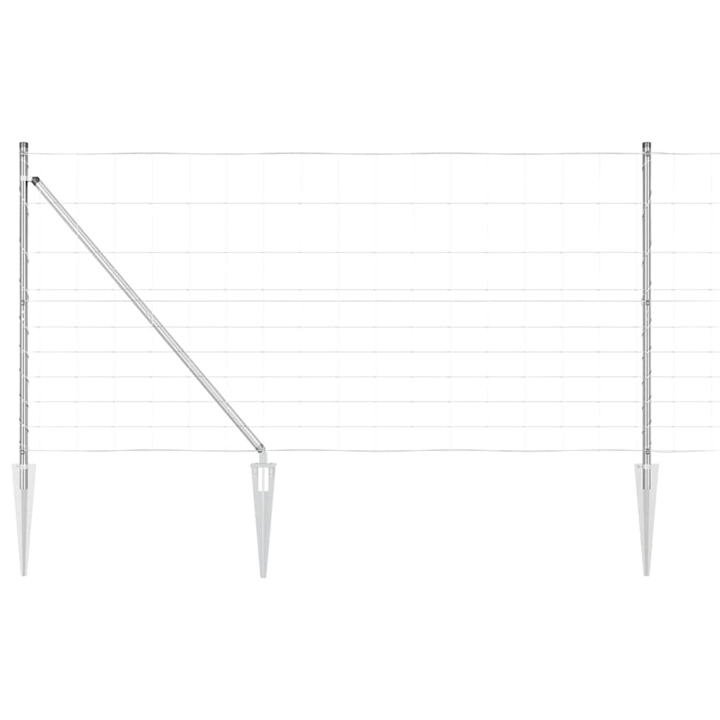 Schweißdrahtzaun mit Spikes 25 x 1,2 m Verzinkter Stahl Silber