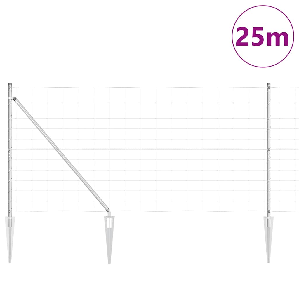 Schweißdrahtzaun mit Spikes 25 x 1,2 m (B x H)