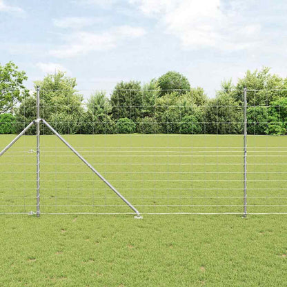 Schweißdrahtzaun mit Spikes 25 x 1,5 m Verzinkter Stahl Silber