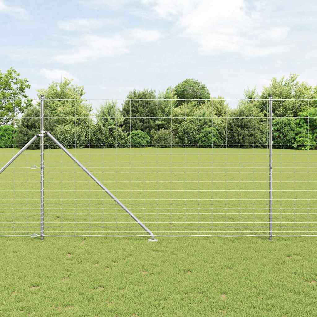 Schweißdrahtzaun mit Spikes 25 x 1,5 m Verzinkter Stahl Silber
