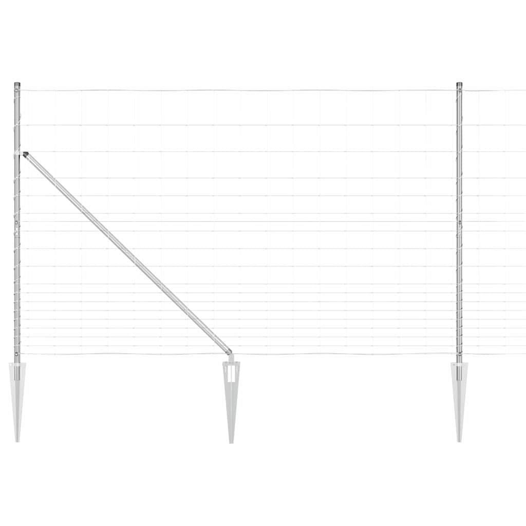 Schweißdrahtzaun mit Spikes 25 x 1,5 m Verzinkter Stahl Silber
