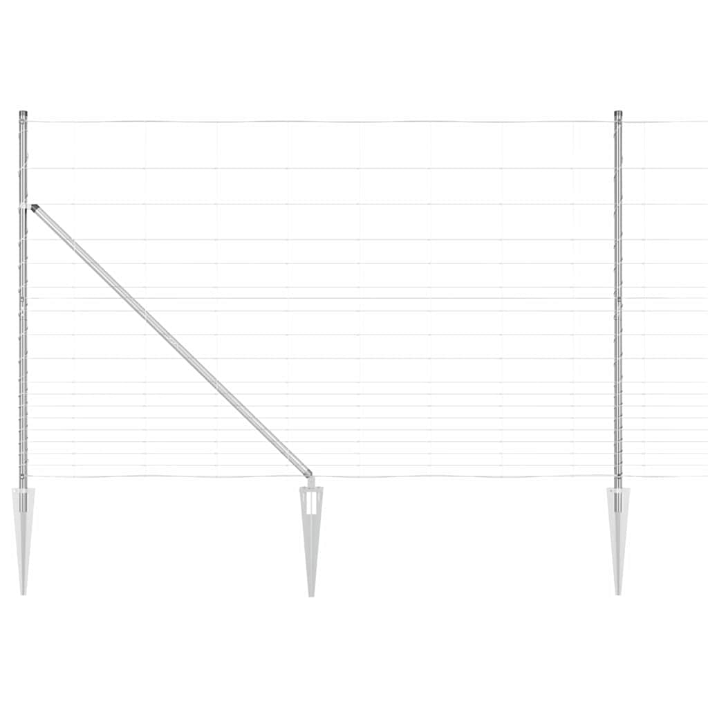 Schweißdrahtzaun mit Spikes 25 x 1,5 m Verzinkter Stahl Silber
