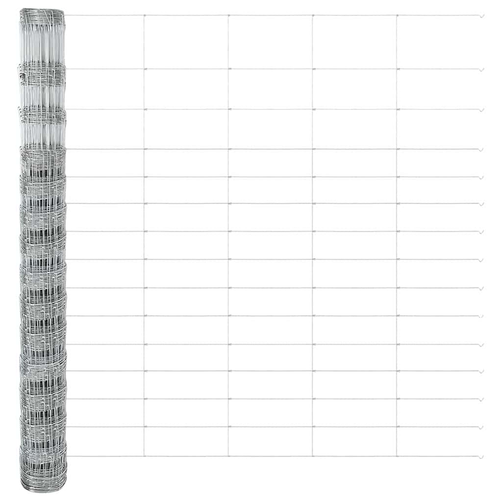 Schweißdrahtzaun mit Spikes 25 x 1,6 m Verzinkter Stahl Silber