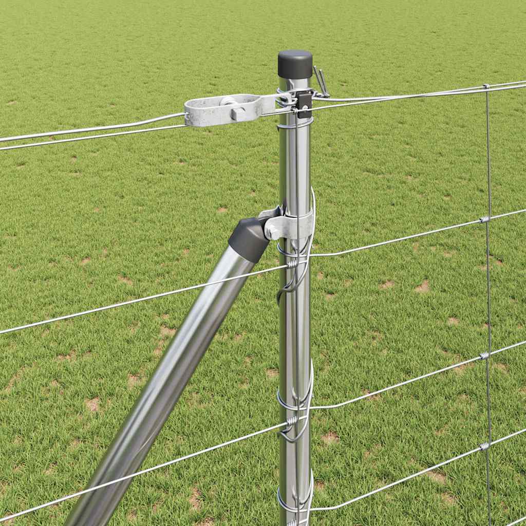 Schweißdrahtzaun mit Spikes 25 x 1,6 m Verzinkter Stahl Silber