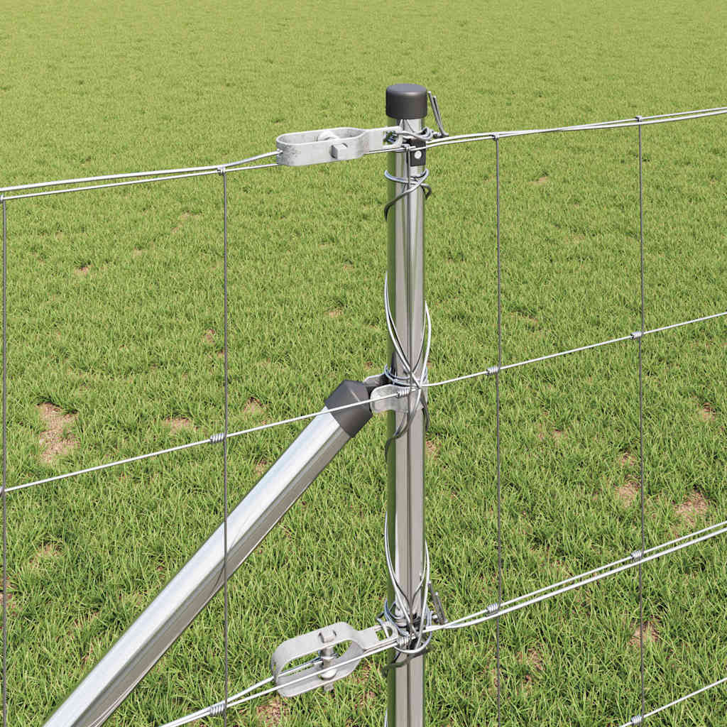 Schweißdrahtzaun mit Spikes 50 x 0,8 m Verzinkter Stahl Silber