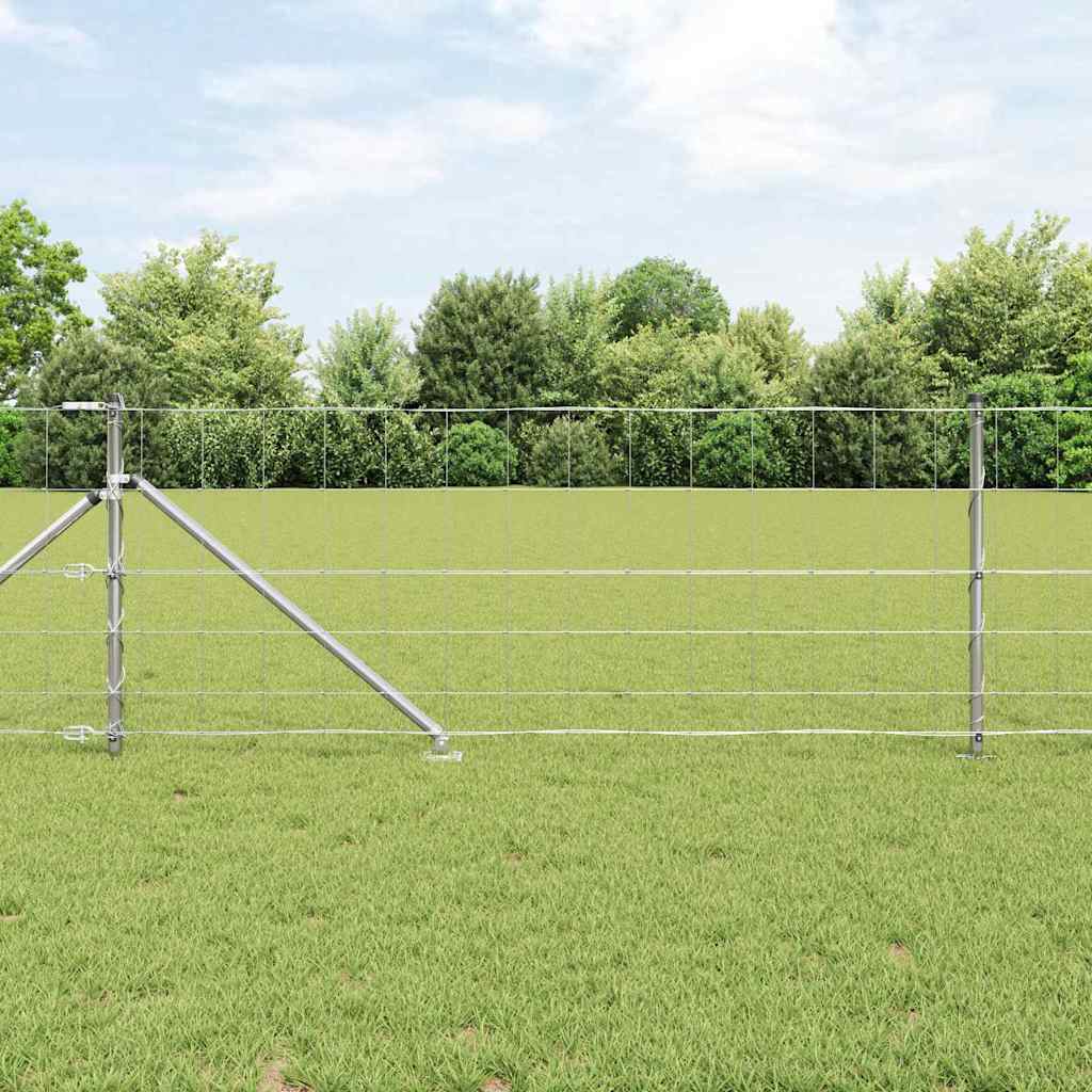 Schweißdrahtzaun mit Spikes 50 x 0,8 m Verzinkter Stahl Silber