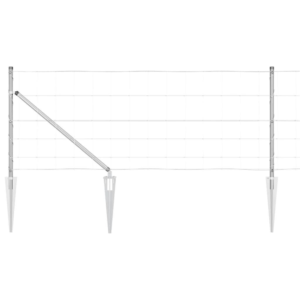 Schweißdrahtzaun mit Spikes 50 x 0,8 m Verzinkter Stahl Silber