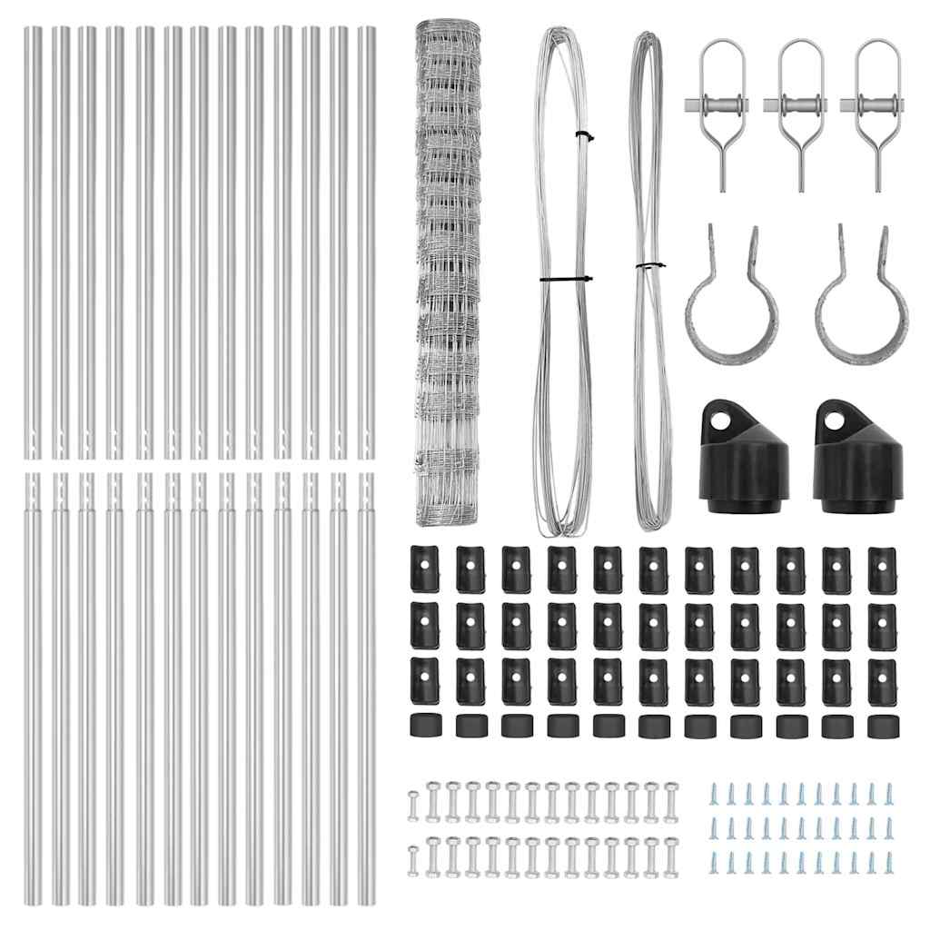 Schweißdrahtzaun mit Spikes 50 x 0,8 m Verzinkter Stahl Silber