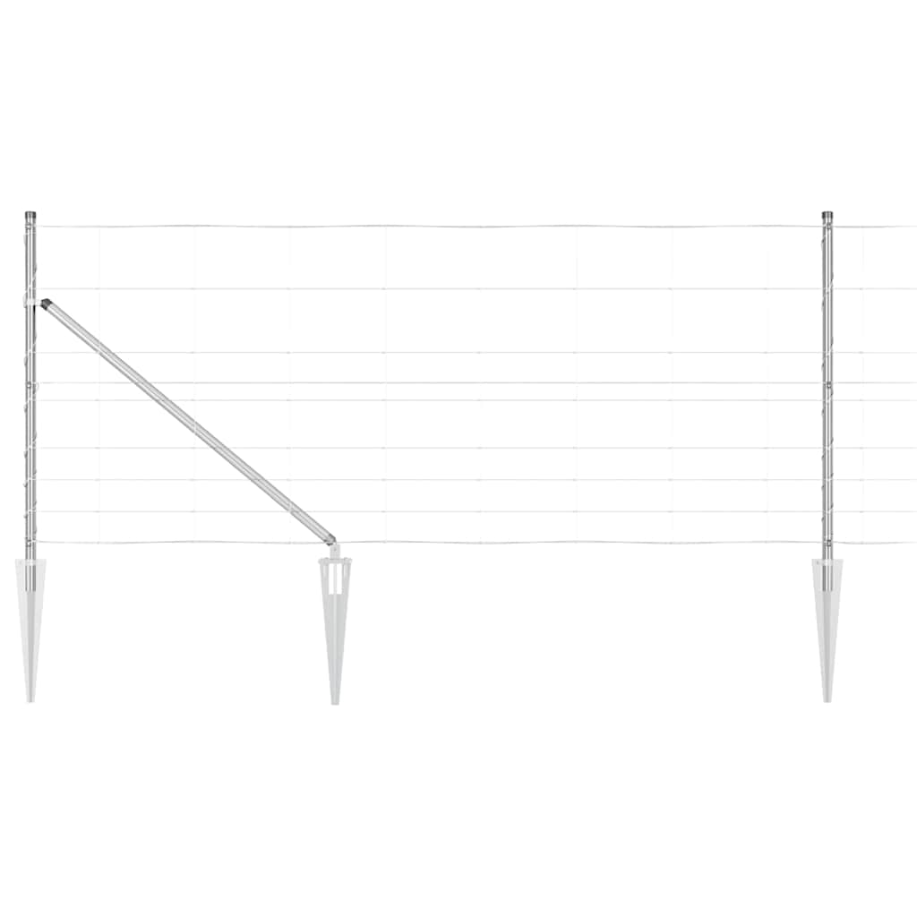 Schweißdrahtzaun mit Spikes 50 x 1 m Verzinkter Stahl Silber