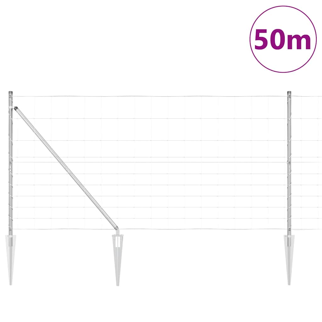 Schweißdrahtzaun mit Spikes 50 x 1,2 m (B x H)