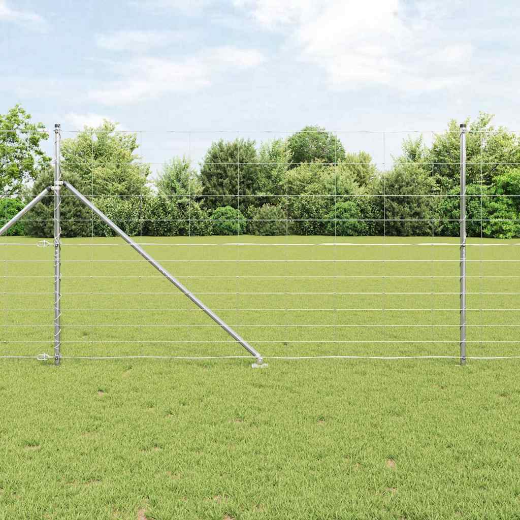 Schweißdrahtzaun mit Spikes 50 x 1,4 m Verzinkter Stahl Silber