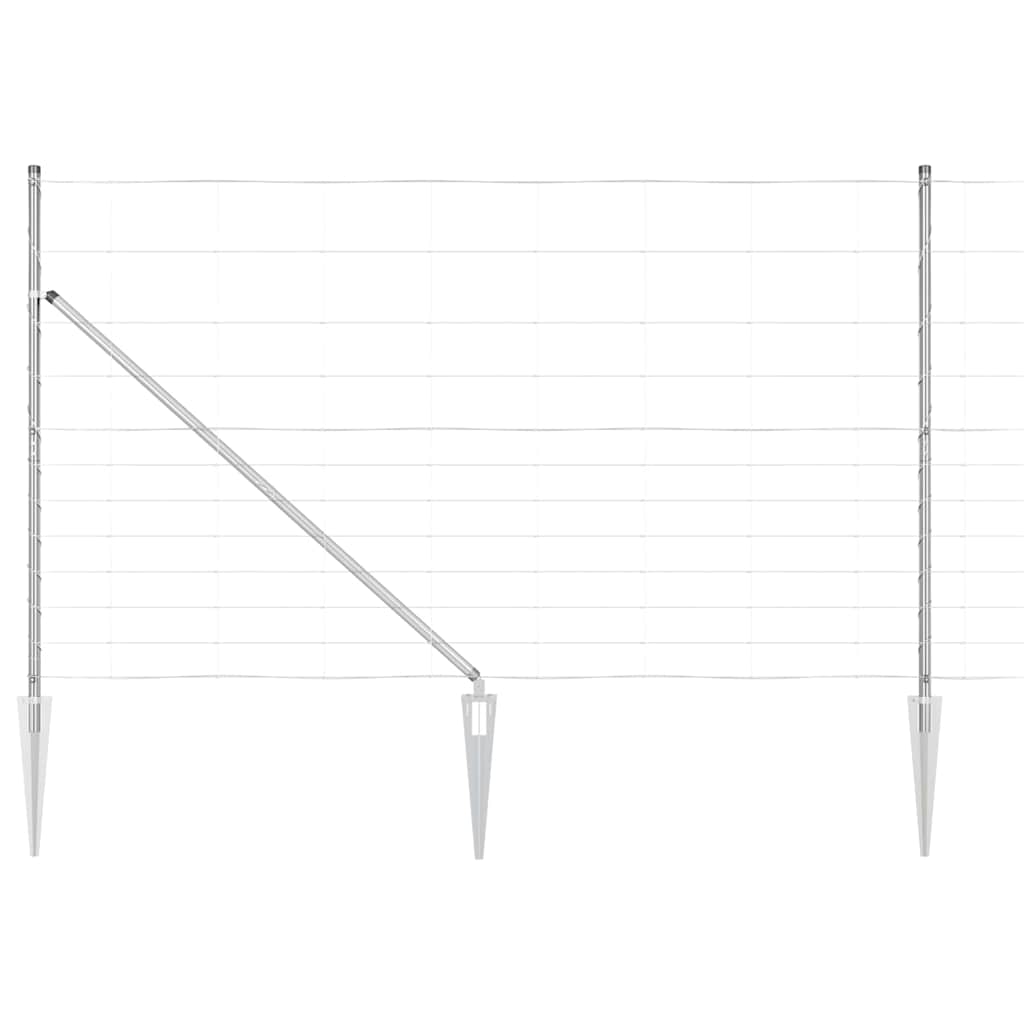 Schweißdrahtzaun mit Spikes 50 x 1,4 m Verzinkter Stahl Silber