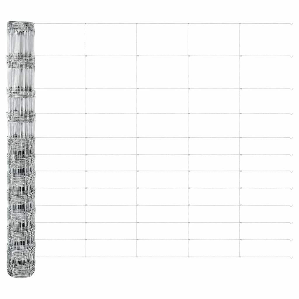Schweißdrahtzaun mit Spikes 50 x 1,4 m Verzinkter Stahl Silber