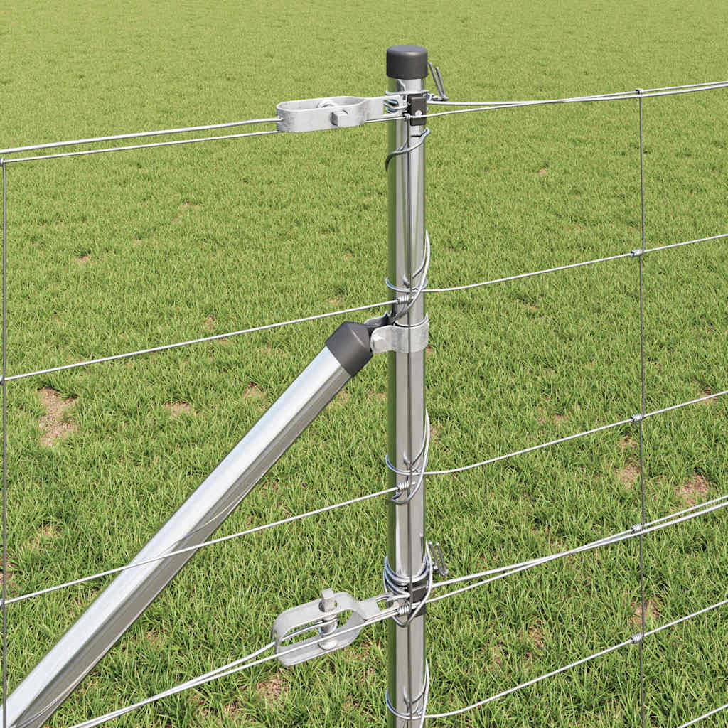 Schweißdrahtzaun mit Spikes 100 x 0,8 m Verzinkter Stahl Silber