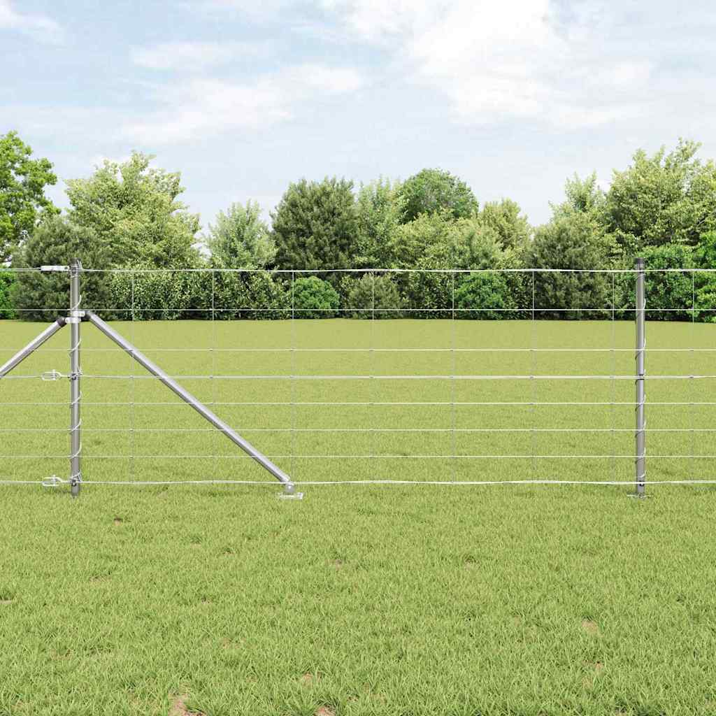 Schweißdrahtzaun mit Spikes 100 x 0,8 m Verzinkter Stahl Silber