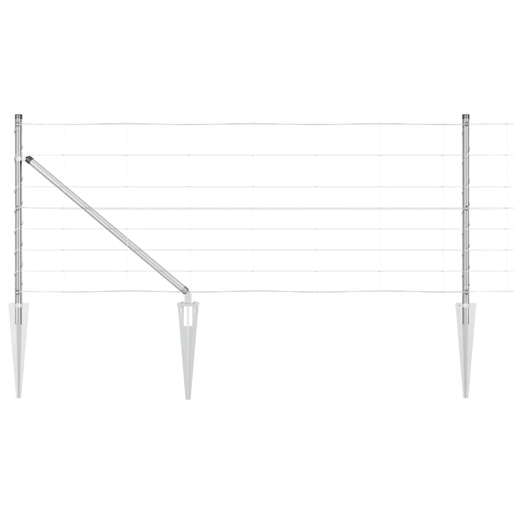 Schweißdrahtzaun mit Spikes 100 x 0,8 m Verzinkter Stahl Silber