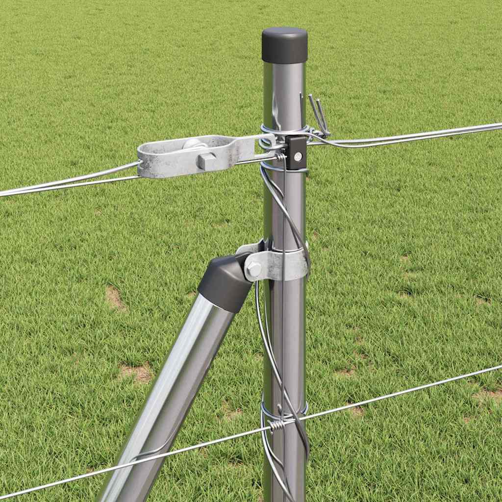 Geschweißter Drahtzaun mit Betonfundament 25 x 1 m Silber Netz